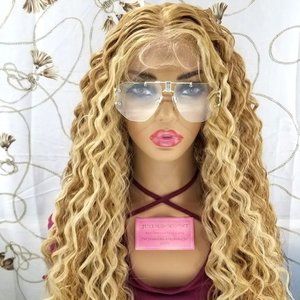 Celebrity double blonde honey wavy wig
